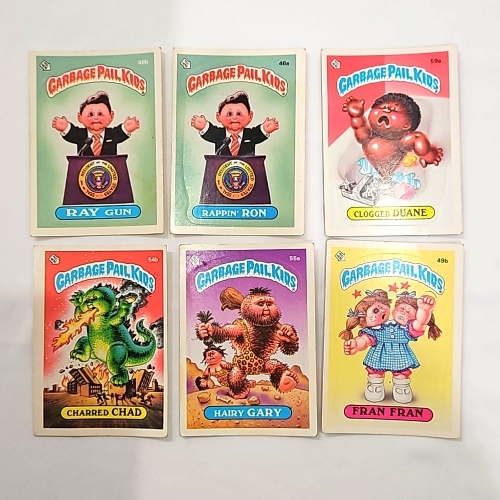 Garbage pail kids 6 vintage cards stickers 1985 Topps collectable